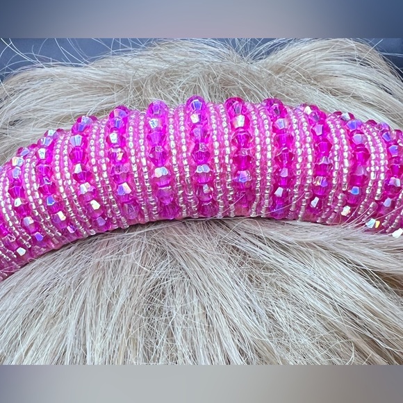 Headband embellished with seed and faceted beads - NWT - Picture 3 of 6